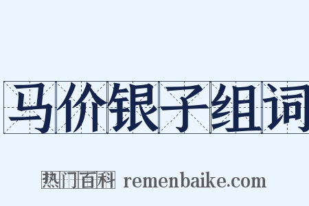 马价银子组词是什么意思的图片